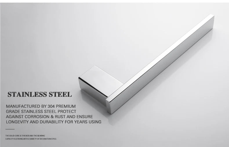 Accessoires de Salle de Bain en Acier Inoxydable - Set Étagère & Crochets