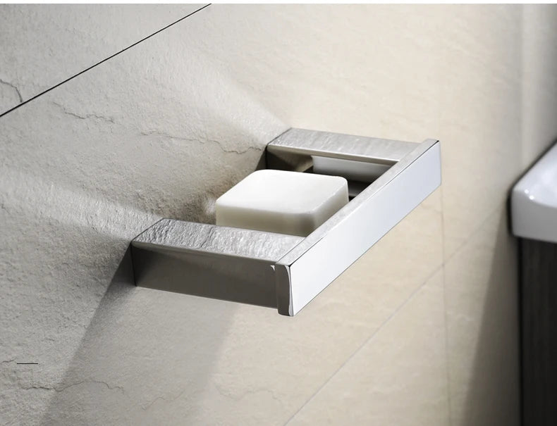 Accessoires de Salle de Bain en Acier Inoxydable - Set Étagère & Crochets