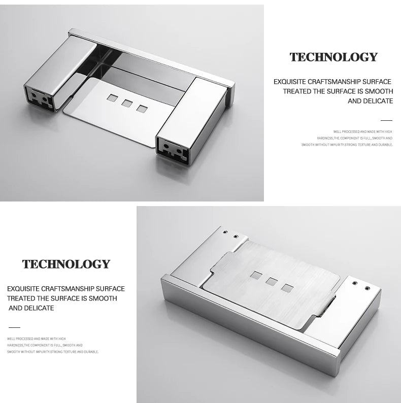 Accessoires de Salle de Bain en Acier Inoxydable - Set Étagère & Crochets