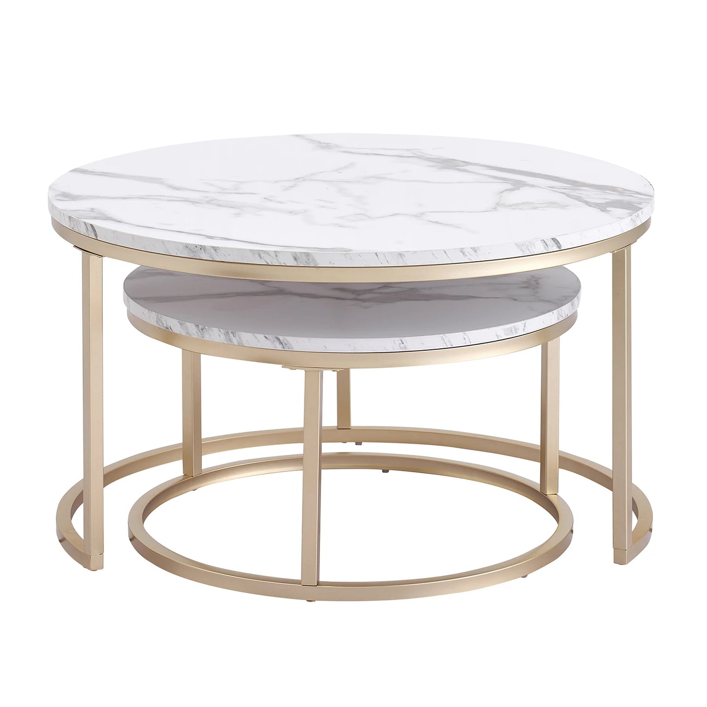 Table d'Appoint Ronde en Marbre Nordique - Luxe 60cm/80cm