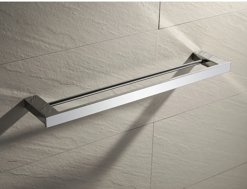 Accessoires de Salle de Bain en Acier Inoxydable - Set Étagère & Crochets