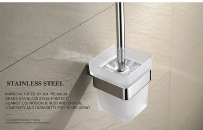 Accessoires de Salle de Bain en Acier Inoxydable - Set Étagère & Crochets