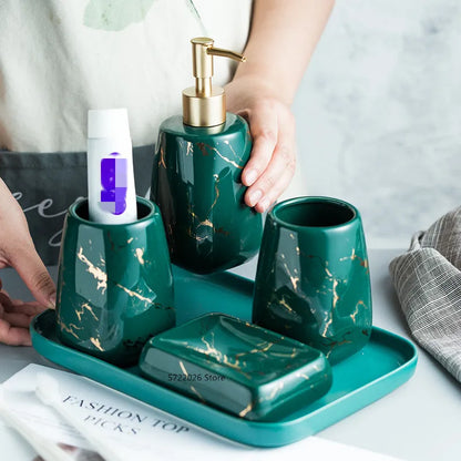 Ensemble de salle de bain en céramique marbre noir - Luxe créatif