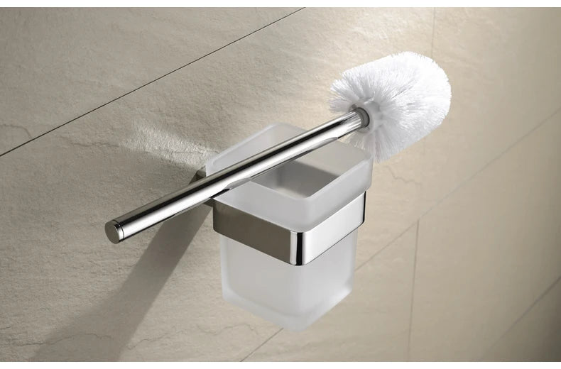 Accessoires de Salle de Bain en Acier Inoxydable - Set Étagère & Crochets