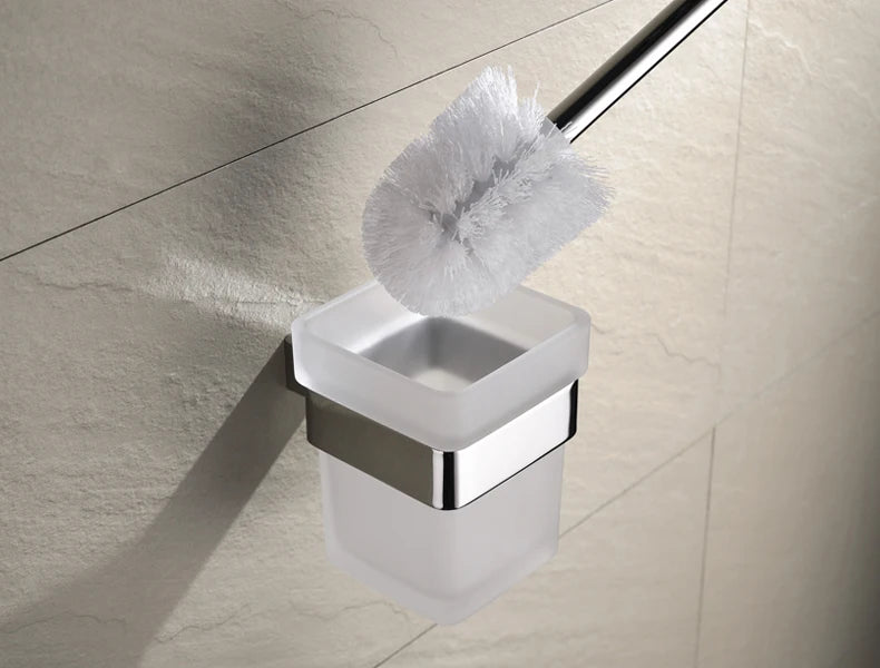 Accessoires de Salle de Bain en Acier Inoxydable - Set Étagère & Crochets