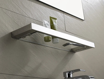 Accessoires de Salle de Bain en Acier Inoxydable - Set Étagère & Crochets