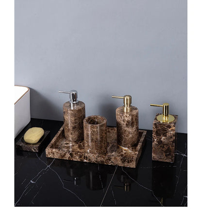 Porte-brosse à dents en marbre foncé - Luxe Regina Dish HOSet