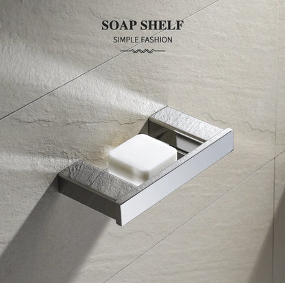 Accessoires de Salle de Bain en Acier Inoxydable - Set Étagère & Crochets