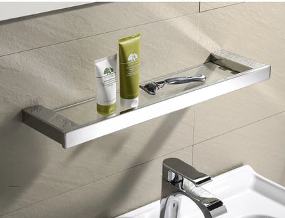 Accessoires de Salle de Bain en Acier Inoxydable - Set Étagère & Crochets