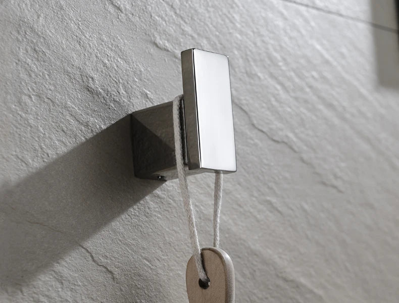 Accessoires de Salle de Bain en Acier Inoxydable - Set Étagère & Crochets