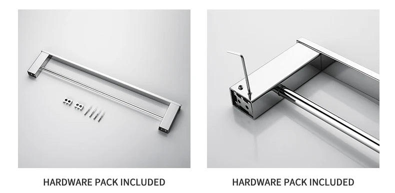 Accessoires de Salle de Bain en Acier Inoxydable - Set Étagère & Crochets