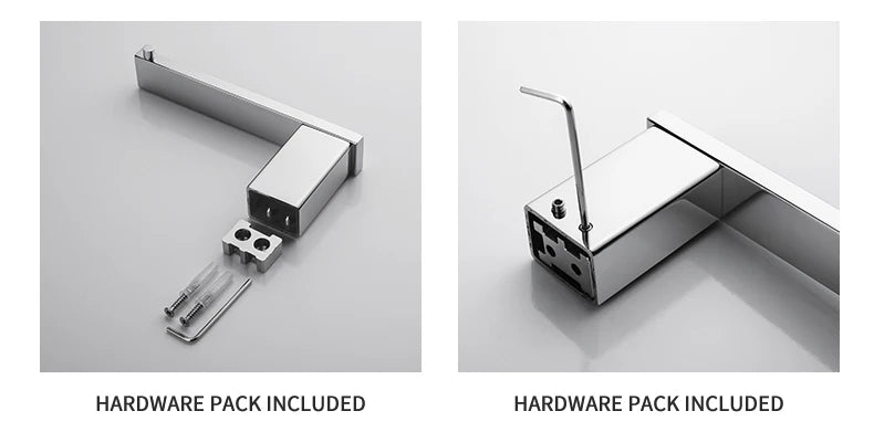 Accessoires de Salle de Bain en Acier Inoxydable - Set Étagère & Crochets