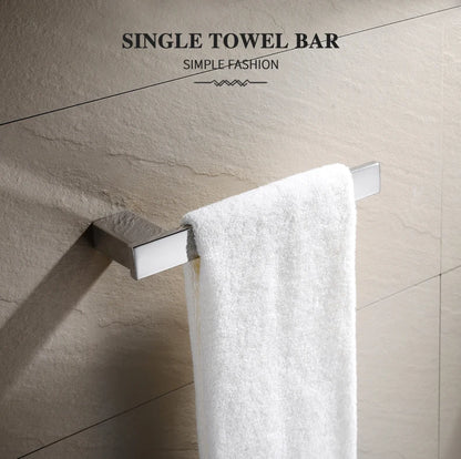 Accessoires de Salle de Bain en Acier Inoxydable - Set Étagère & Crochets