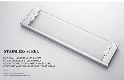 Accessoires de Salle de Bain en Acier Inoxydable - Set Étagère & Crochets