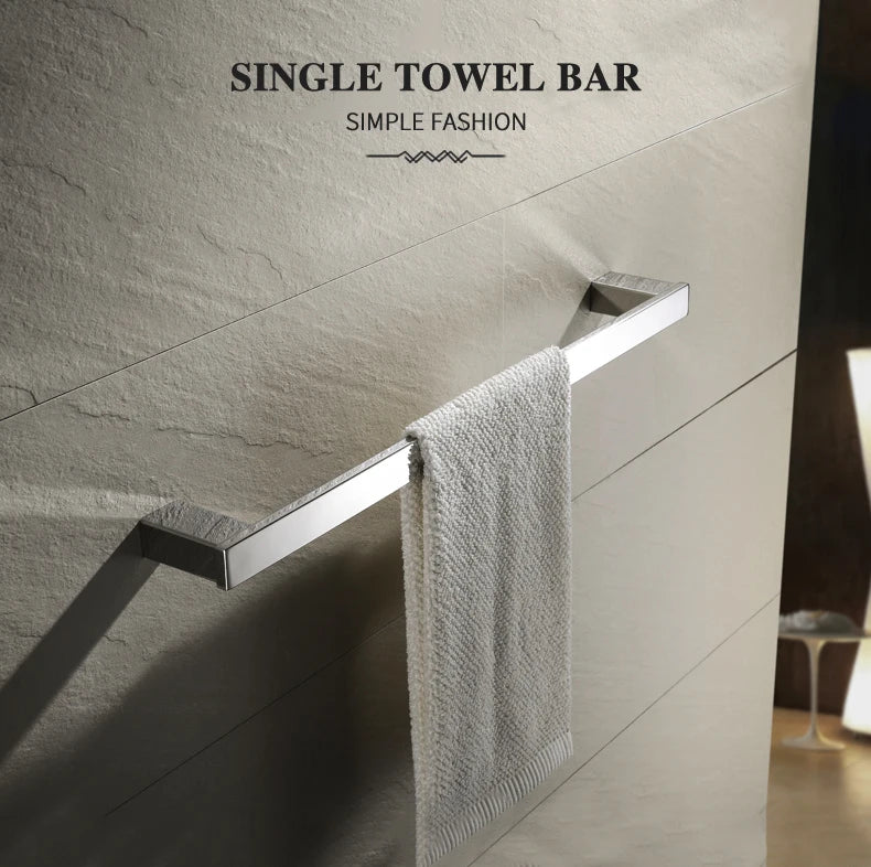 Accessoires de Salle de Bain en Acier Inoxydable - Set Étagère & Crochets