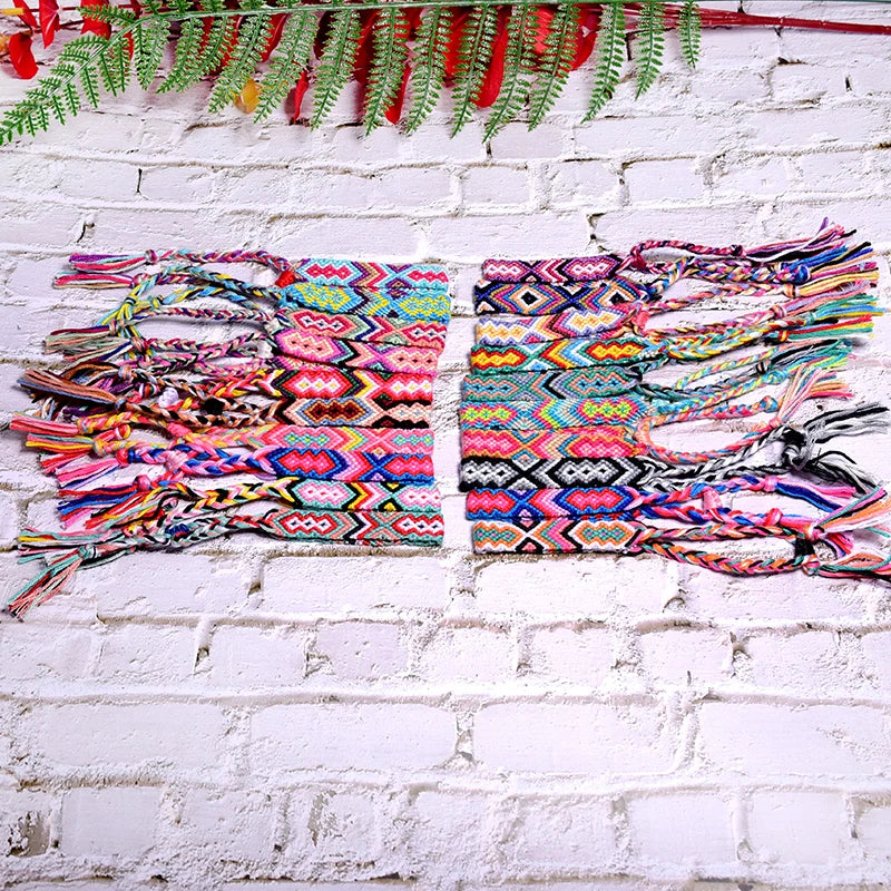 Bracelet d'amitié macramé femme - 20 pièces couleur aléatoire