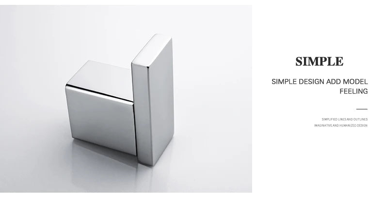 Accessoires de Salle de Bain en Acier Inoxydable - Set Étagère & Crochets