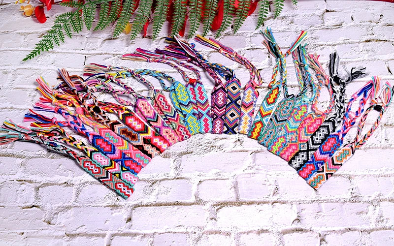 Bracelet d'amitié macramé femme - 20 pièces couleur aléatoire