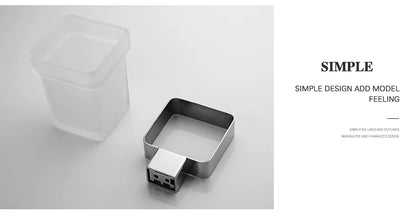 Accessoires de Salle de Bain en Acier Inoxydable - Set Étagère & Crochets