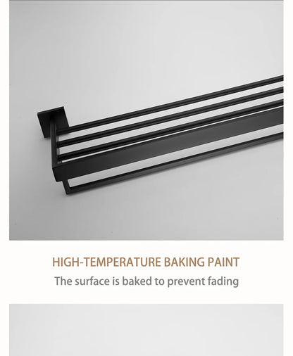 Kit Accessoires HOHardware Noir Mat : Étagère, Porte-Serviettes et Plus