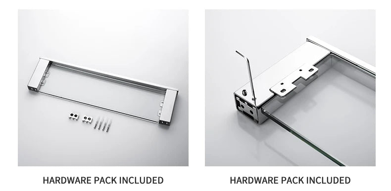 Accessoires de Salle de Bain en Acier Inoxydable - Set Étagère & Crochets