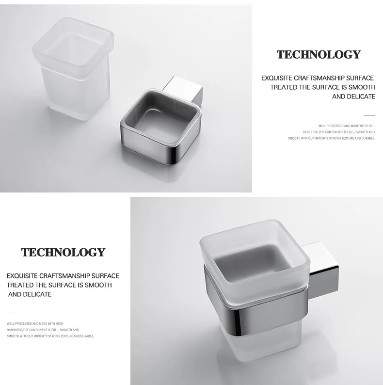 Accessoires de Salle de Bain en Acier Inoxydable - Set Étagère & Crochets