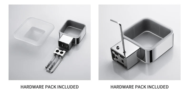 Accessoires de Salle de Bain en Acier Inoxydable - Set Étagère & Crochets