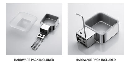 Accessoires de Salle de Bain en Acier Inoxydable - Set Étagère & Crochets