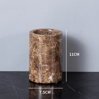 Porte-brosse à dents en marbre foncé - Luxe Regina Dish HOSet