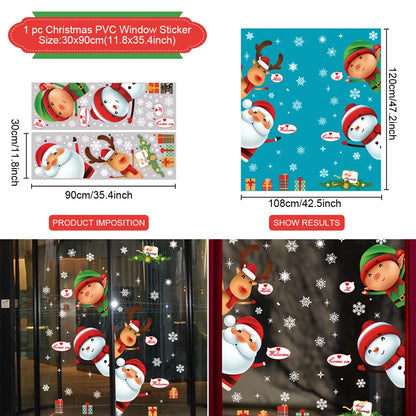 Autocollants Muraux de Noël 2024 - Décoration Festive et Cadeau