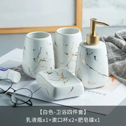 Ensemble de salle de bain en céramique marbre noir - Luxe créatif