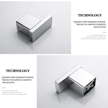 Accessoires de Salle de Bain en Acier Inoxydable - Set Étagère & Crochets