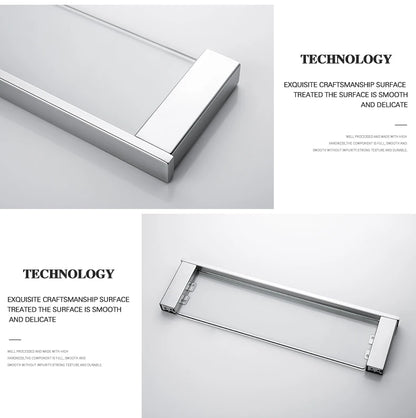 Accessoires de Salle de Bain en Acier Inoxydable - Set Étagère & Crochets