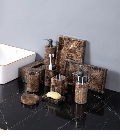Porte-brosse à dents en marbre foncé - Luxe Regina Dish HOSet
