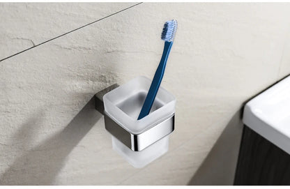 Accessoires de Salle de Bain en Acier Inoxydable - Set Étagère & Crochets