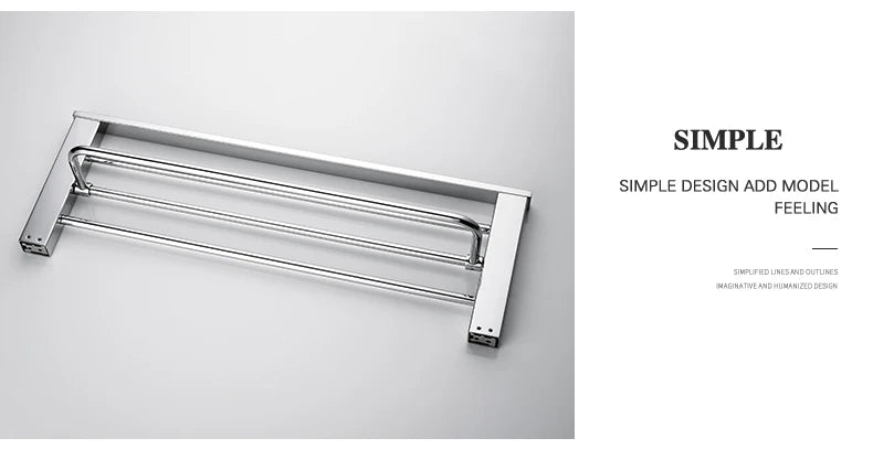 Accessoires de Salle de Bain en Acier Inoxydable - Set Étagère & Crochets