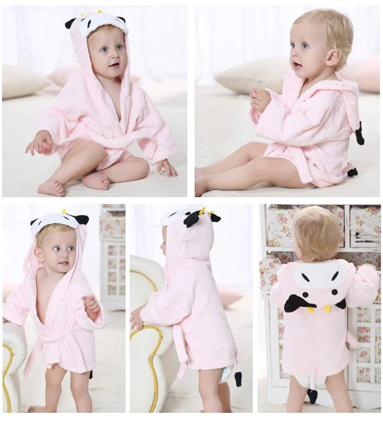 Robe de bain en coton pour bébé : peignoir doux et pyjama