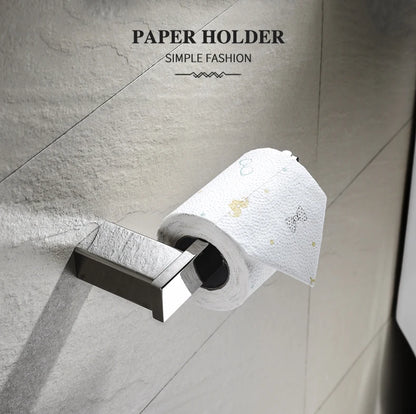 Accessoires de Salle de Bain en Acier Inoxydable - Set Étagère & Crochets