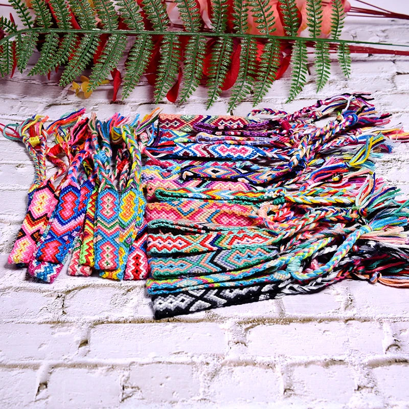 Bracelet d'amitié macramé femme - 20 pièces couleur aléatoire