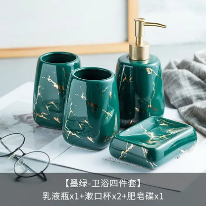 Ensemble de salle de bain en céramique marbre noir - Luxe créatif