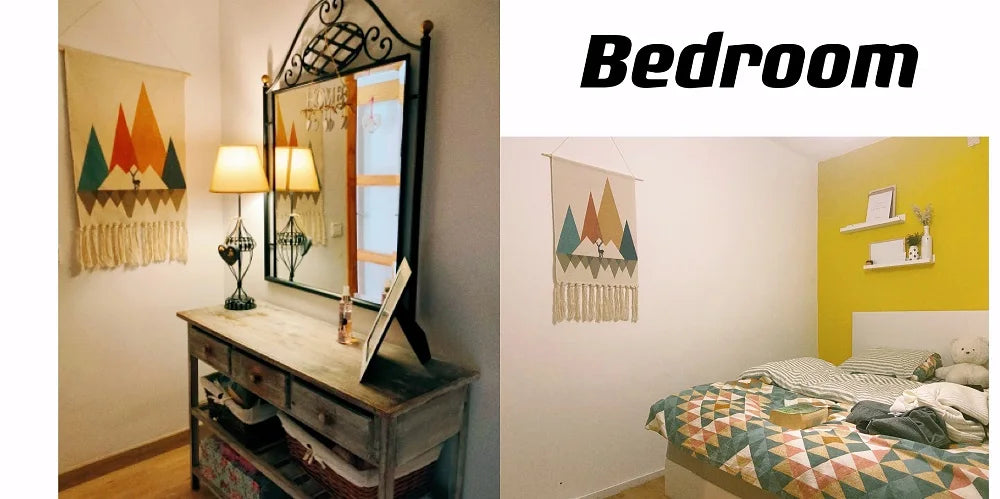 Macramé Beige fait main | Décor Boho pour Maison et Mariage