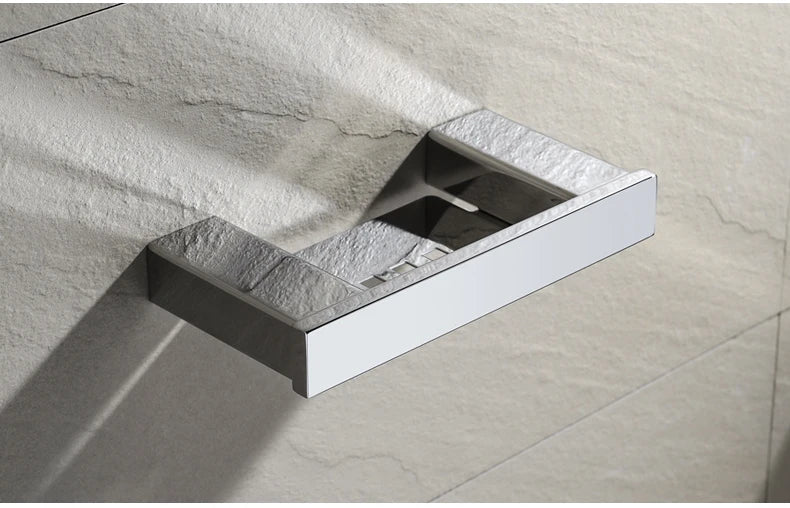 Accessoires de Salle de Bain en Acier Inoxydable - Set Étagère & Crochets