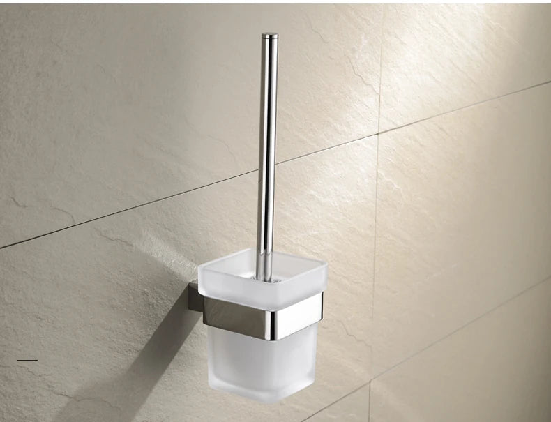 Accessoires de Salle de Bain en Acier Inoxydable - Set Étagère & Crochets