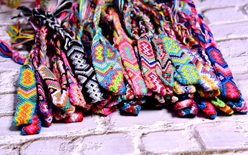 Bracelet d'amitié macramé femme - 20 pièces couleur aléatoire