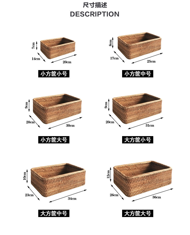 Panier en osier tissé à la main - rangement fruits et cosmétiques