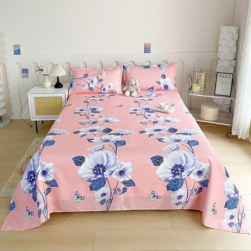 Draps de Lit Fleuri Réactifs pour Lit Double, Simple, Queen, King