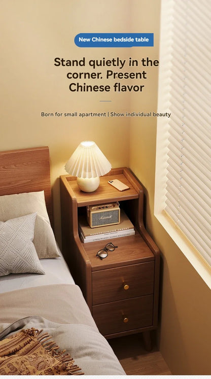 Armoire de chevet en bois massif pour petite chambre à coucher