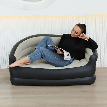 Canapé gonflable portable d'extérieur pliant pour camping - Double incliné