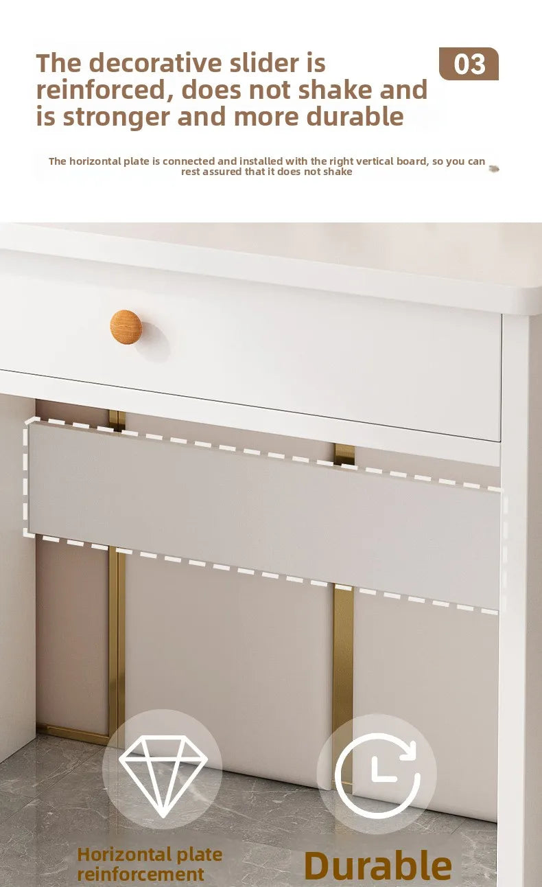 Commode avec Miroir : Table de Maquillage Rangement Petit Appartement