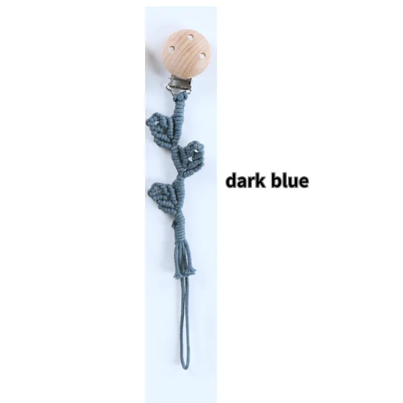 Porte-tétine en macramé et chanvre pour bébé - Tétine en coton artisanale